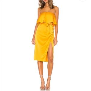 Lovers + Friends Yellow Midi Dress Size Small